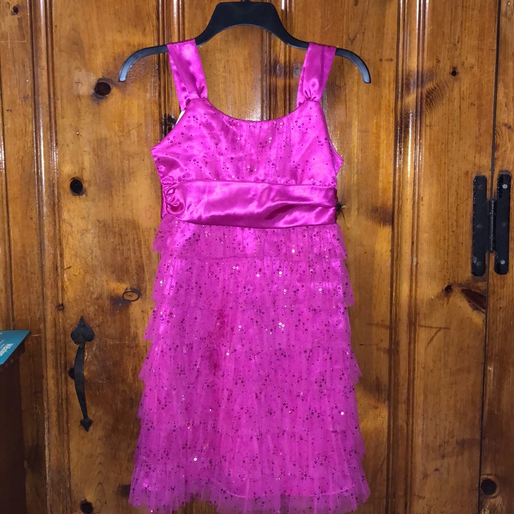 Hot Pink Lacey dress perfect for church, Easter or parties